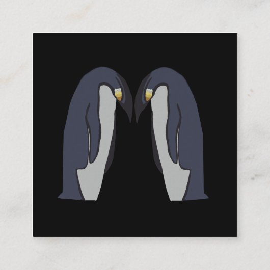 pinguïns vierkante visitekaartje (Achterkant)