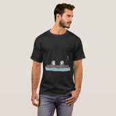 Pinguïns vissen op de boot t-shirt (Voorkant volledig)