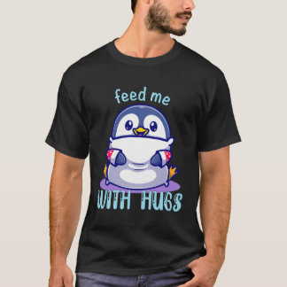 Pinguïns voeden me met knuffels grappige pinguïn t-shirt