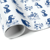 Pinguïns, walvissen en dolfijnen cadeaupapier (Rol Hoek)