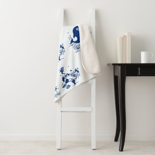 Pinguïns, walvissen en dolfijnen sherpa deken (In situ)