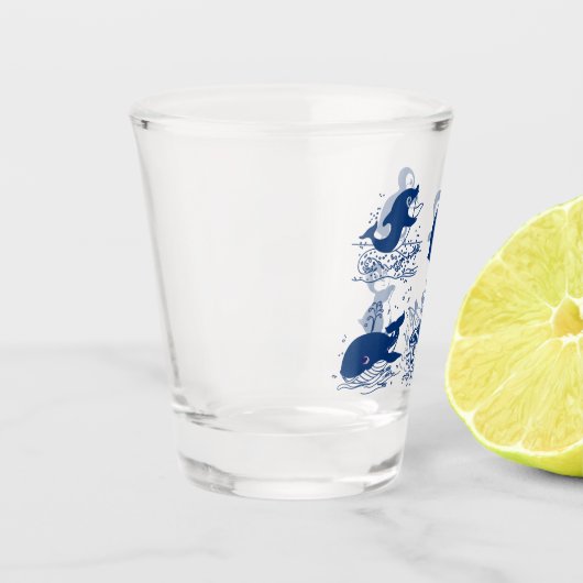 Pinguïns, walvissen en dolfijnen shot glas (Links)