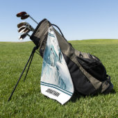 Pinguïns Waterverf afspelen Golfhanddoek (Groen)