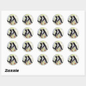 Pinguïns Waterverf Classic ronde Sticker, glanzend Sticker (Vel)