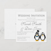 Pinguïns Wedding Invitation () Kaart (Voorkant / Achterkant)