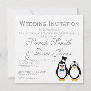 Pinguïns Wedding Invitation () Kaart