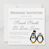 Pinguïns Wedding Invitation () Kaart (Voorkant)