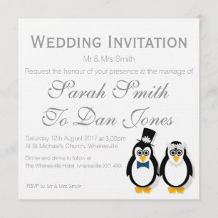 Pinguïns Wedding Invitation () Kaart