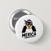 Pinguïns weerstaan protest tegen ronde button 5,7 cm (Voorkant /achterkant)