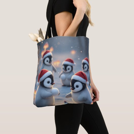 Pinguïns Winter Wonderland Tote Bag (Dichtbij)