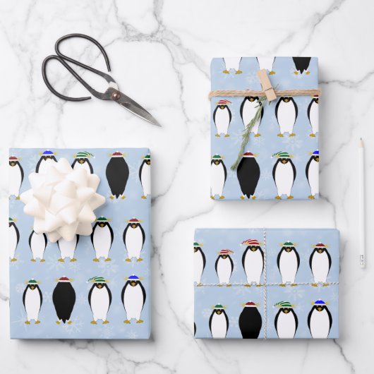 Pinguïns Winter Wrapping Paper (Voorkant)