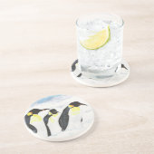 pinguïns zandsteen onderzetter (Zijkant)