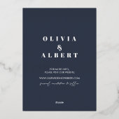 Pinguïns Zilveren Winter Elegant Save The Date Folie Uitnodiging (Achterkant)