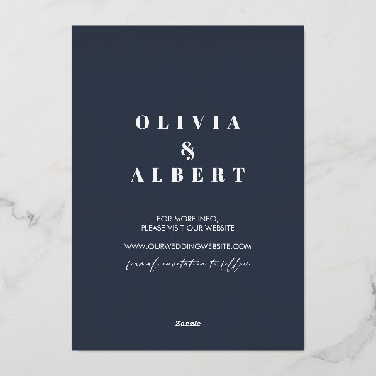 Pinguïns Zilveren Winter Elegant Save The Date Folie Uitnodiging (Achterkant)