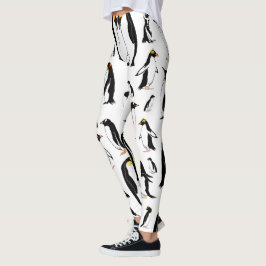 Pinguïns zwart-wit patroon leggings