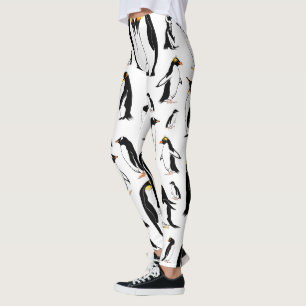 Pinguïns zwart-wit patroon leggings