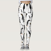 Pinguïns zwart-wit patroon leggings (Voorkant)