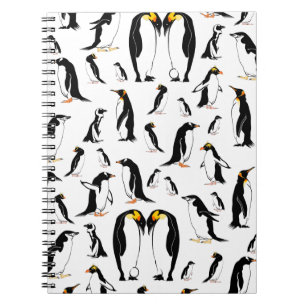 Pinguïns zwart-wit patroon notitieboek
