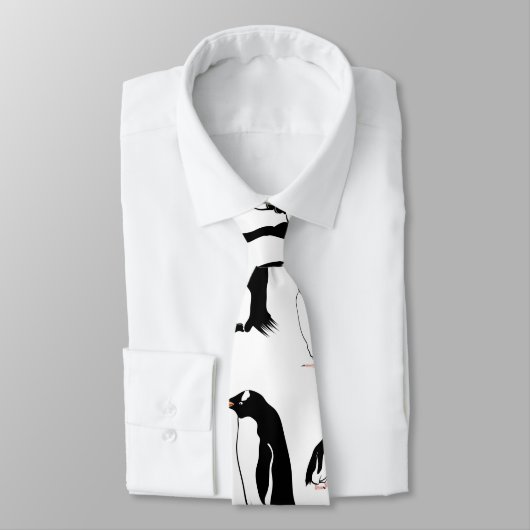 Pinguïns zwart-wit patroon stropdas (Gebonden)