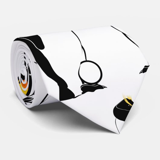 Pinguïns zwart-wit patroon stropdas (Opgerold)