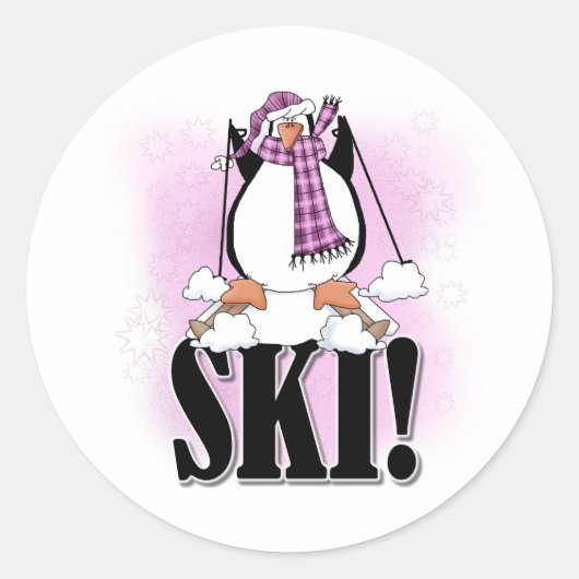 Pinguïnski Ronde Sticker (Voorkant)