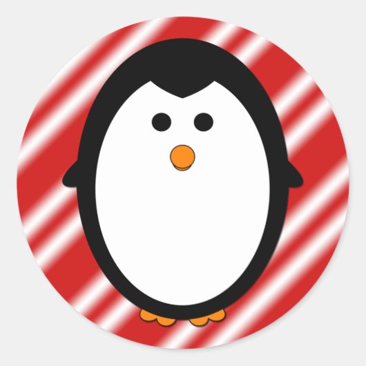 Pinguïnstrepen Ronde Sticker (Voorkant)