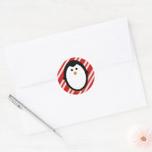Pinguïnstrepen Ronde Sticker (Envelop)