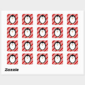 Pinguïnstrepen Vierkante Sticker (Vel)