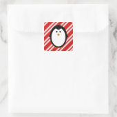 Pinguïnstrepen Vierkante Sticker (Tas)