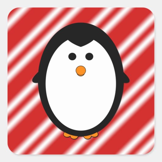 Pinguïnstrepen Vierkante Sticker (Voorkant)