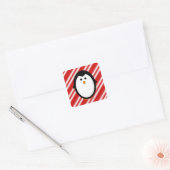 Pinguïnstrepen Vierkante Sticker (Envelop)