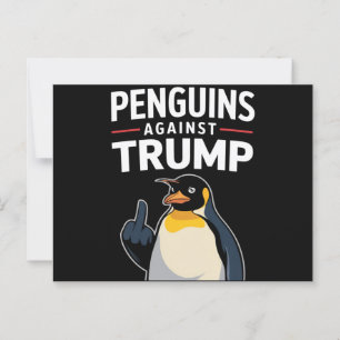 Pinguïnsvleugels omhoog verzetten pinguïns tegen T Briefkaart