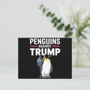 Pinguïnsvleugels omhoog verzetten zich tegen Trump Briefkaart