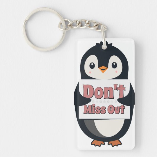 Pinguïnteken: Mis het niet Sleutelhanger (Voorkant)