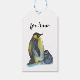Pinguïntekening Cadeaulabel