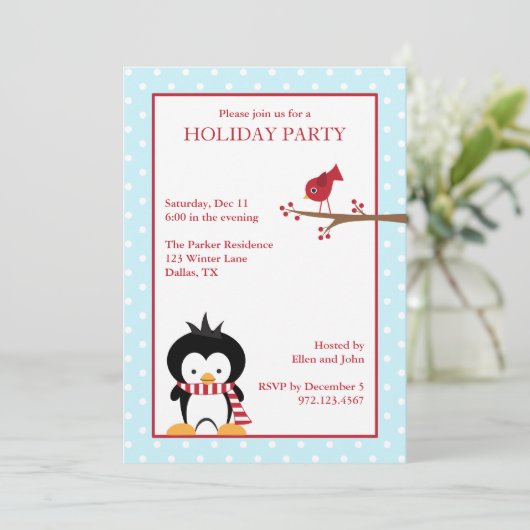 Pinguïnvakantie Kaart (Staand voorkant)