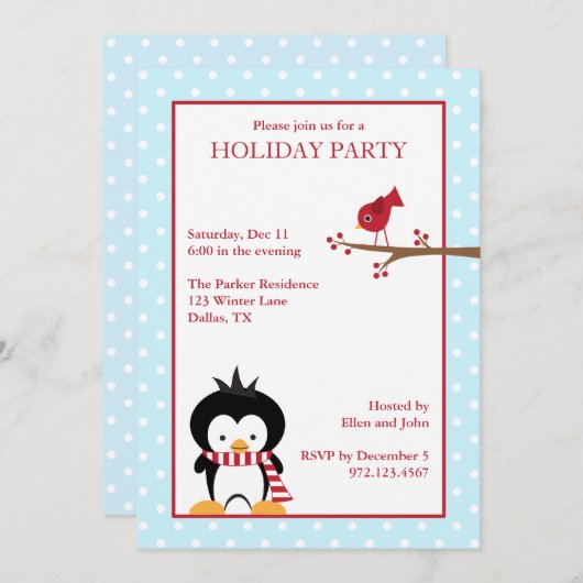 Pinguïnvakantie Kaart (Voorkant / Achterkant)