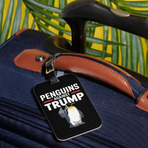 Pinguïnvinnen Omhoog Verzette Pinguïns Tegen Trump Bagagelabel