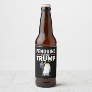 Pinguïnvinnen Omhoog Verzette Pinguïns Tegen Trump Bier Etiket