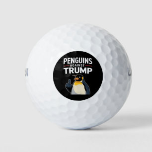 Pinguïnvinnen Omhoog Verzette Pinguïns Tegen Trump Golfballen