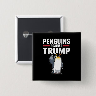 Pinguïnvinnen Omhoog Verzette Pinguïns Tegen Trump Vierkante Button 5,1 Cm