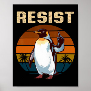 Pinguïnvinnen omhoog verzetten grappige pinguïns t poster