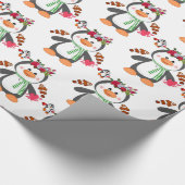 Pinguïnvis van Valentijnsdag Cadeaupapier (Hoek)