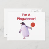 Pingwinnaar Penguin Ping Pong Briefkaart (Voorkant / Achterkant)