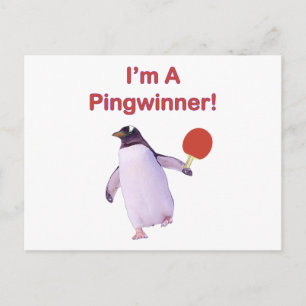 Pingwinnaar Penguin Ping Pong Briefkaart