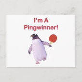 Pingwinnaar Penguin Ping Pong Briefkaart (Voorkant)
