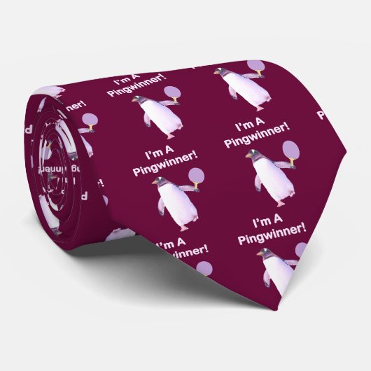 Pingwinnaar Penguin Ping Pong Stropdas (Opgerold)