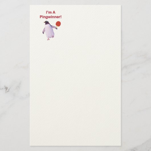 Pingwinner Penguin Ping Pong Briefpapier (Voorkant)