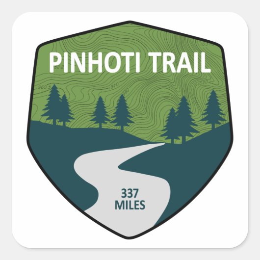 Pinhoti Trail Alabama Georgia Vierkante Sticker (Voorkant)