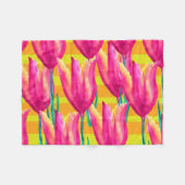 Pinik Tulips patroon Fleece Blanket (Voorkant (Horizontaal))